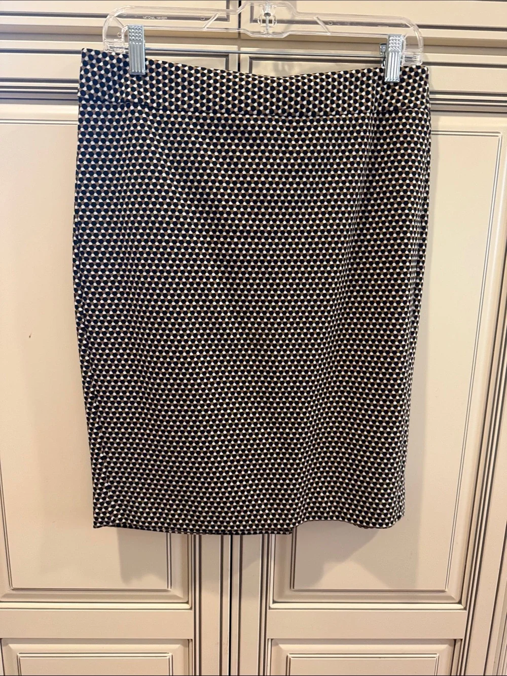 Ann Taylor Black, brown  and White Geometric Pencil Skirt